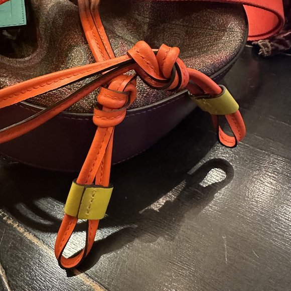 NWOT Etro Round Fluo Paisley Drawstring Bucket Bag - Picture 11 of 12